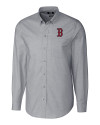 Boston Red Sox Cutter & Buck Stretch Oxford Mens Long Sleeve Dress Shirt Charcoal Mannequin Thumbnail Image