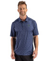 Villanova Wildcats Cutter & Buck Pike Recycled Fern Print Mens Polo Navy Blue Front Thumbnail Image