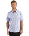 Brigham Young Cougars Cutter & Buck Pike Recycled Fern Print Mens Polo Chelan Blue Front Thumbnail Image