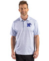 Memphis Tigers Cutter & Buck Pike Recycled Fern Print Mens Polo Chelan Blue Front Thumbnail Image
