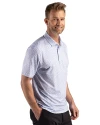 Air Force Falcons Cutter & Buck Pike Recycled Fern Print Mens Polo Chelan Blue Side Thumbnail Image
