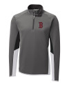 Boston Red Sox Cutter & Buck Traverse Colorblock Stretch Quarter Zip Mens Pullover Elemental Grey Mannequin Thumbnail Image