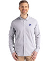 Los Angeles Rams  - Cutter & Buck Skyline Recycled Pinstripe Mens Big & Tall Long Sleeve Button Down  Dress Shirt Elemental Grey/White Front Thumbnail Image