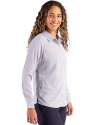 Los Angeles Rams  - Cutter & Buck Skyline Recycled Pinstripe Womens Long Sleeve Spread Collar Dress Shirt Elemental Grey/White Side Thumbnail Image