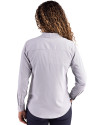 Los Angeles Rams  - Cutter & Buck Skyline Recycled Pinstripe Womens Long Sleeve Spread Collar Dress Shirt Elemental Grey/White Back Thumbnail Image