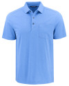 Cutter & Buck Virtue Recycled Heathered Featherlight Pique Mens Pocket Polo Chelan Heather Mannequin Thumbnail Image