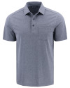 Cutter & Buck Virtue Recycled Heathered Featherlight Pique Mens Pocket Polo Navy Blue Heather Mannequin Thumbnail Image