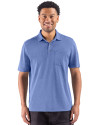 Cutter & Buck Virtue Recycled Heathered Featherlight Pique Mens Pocket Polo Tour Blue Heather Front Thumbnail Image