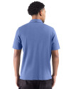 Cutter & Buck Virtue Recycled Heathered Featherlight Pique Mens Pocket Polo Tour Blue Heather Back Thumbnail Image