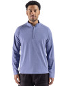 Cutter & Buck Virtue Recycled Heathered Featherlight Pique Mens Big & Tall Quarter-Zip Pullover Tour Blue Heather Front Thumbnail Image