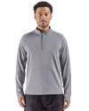 Cutter & Buck Virtue Recycled Heathered Featherlight Pique Mens Quarter-Zip Pullover Black Heather Front Thumbnail Image