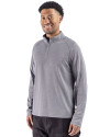 Cutter & Buck Virtue Recycled Heathered Featherlight Pique Mens Quarter-Zip Pullover Black Heather Side Thumbnail Image