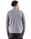 Cutter & Buck Virtue Recycled Heathered Featherlight Pique Mens Quarter-Zip Pullover Black Heather Back Thumbnail Image