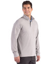 Cutter & Buck Virtue Recycled Heathered Featherlight Pique Mens Quarter-Zip Pullover Polished Heather Side Thumbnail Image