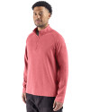 Cutter & Buck Virtue Recycled Heathered Featherlight Pique Mens Quarter-Zip Pullover Red Heather Side Thumbnail Image