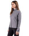 Cutter & Buck Virtue Recycled Heathered Featherlight Pique Womens Quarter Zip Pullover Black Heather Side Thumbnail Image