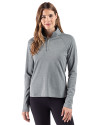 Cutter & Buck Virtue Recycled Heathered Featherlight Pique Womens Quarter Zip Pullover Hunter Heather Front Thumbnail Image