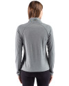 Cutter & Buck Virtue Recycled Heathered Featherlight Pique Womens Quarter Zip Pullover Hunter Heather Back Thumbnail Image