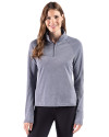 Cutter & Buck Virtue Recycled Heathered Featherlight Pique Womens Quarter Zip Pullover Navy Blue Heather Front Thumbnail Image