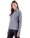 Cutter & Buck Virtue Recycled Heathered Featherlight Pique Womens Quarter Zip Pullover Navy Blue Heather Side Thumbnail Image