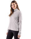 Cutter & Buck Virtue Recycled Heathered Featherlight Pique Womens Quarter Zip Pullover Polished Heather Side Thumbnail Image