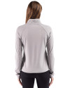 Cutter & Buck Virtue Recycled Heathered Featherlight Pique Womens Quarter Zip Pullover Polished Heather Back Thumbnail Image