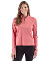 Cutter & Buck Virtue Recycled Heathered Featherlight Pique Womens Quarter Zip Pullover Red Heather Front Thumbnail Image