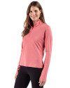Cutter & Buck Virtue Recycled Heathered Featherlight Pique Womens Quarter Zip Pullover Red Heather Side Thumbnail Image
