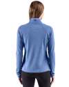 Cutter & Buck Virtue Recycled Heathered Featherlight Pique Womens Quarter Zip Pullover Tour Blue Heather Back Thumbnail Image