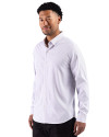 Cutter & Buck Skyline Windowpane Recycled Long Sleeve Button Down Mens Dress Shirt Elemental Grey Side Thumbnail Image