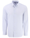 Cutter & Buck Skyline Windowpane Recycled Long Sleeve Button Down Mens Dress Shirt French Blue Mannequin Thumbnail Image