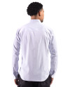 Cutter & Buck Skyline Windowpane Recycled Long Sleeve Button Down Mens Big & Tall Dress Shirt Navy Blue Back Thumbnail Image