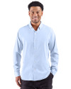Cutter & Buck Skyline End on End Recycled Long Sleeve Mens Dress Shirt  Tour Blue Front Thumbnail Image