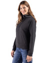 Cutter & Buck Drift Epic Versatility Recycled Textured Knit Womens Half Zip Hooded Pullover Black Side Thumbnail Image