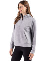 Cutter & Buck Drift Epic Versatility Recycled Textured Knit Womens Half Zip Hooded Pullover CONCRETE Side Thumbnail Image