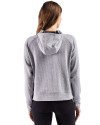 Cutter & Buck Drift Epic Versatility Recycled Textured Knit Womens Half Zip Hooded Pullover CONCRETE Back Thumbnail Image