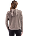 Cutter & Buck Drift Epic Versatility Recycled Textured Knit Womens Half Zip Hooded Pullover Mushroom Back Thumbnail Image