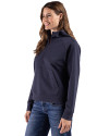 Cutter & Buck Drift Epic Versatility Recycled Textured Knit Womens Half Zip Hooded Pullover Navy Blue Side Thumbnail Image
