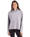 Cutter & Buck Drift Epic Confidence Recycled Textured Knit Womens High Neck Pullover CONCRETE Front Thumbnail Image