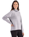 Cutter & Buck Drift Epic Confidence Recycled Textured Knit Womens High Neck Pullover CONCRETE Side Thumbnail Image