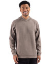 Cutter & Buck Drift Epic Versatility Recycled Textured Knit Mens Hooded Pullover Mushroom Front Thumbnail Image