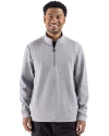 Cutter & Buck Drift Epic Versatility Recycled Textured Knit Mens Quarter Zip CONCRETE Front Thumbnail Image