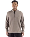 Cutter & Buck Drift Epic Versatility Recycled Textured Knit Mens Quarter Zip Mushroom Front Thumbnail Image