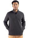 Cutter & Buck Drift Epic Versatility Recycled Textured Knit Mens Big & Tall Quarter Zip Black Front Thumbnail Image
