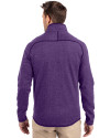 Northwestern Wildcats- Cutter & Buck Mainsail Sweater-Knit Mens Full Zip Jacket College Purple Heather Back Thumbnail Image