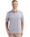 Northwestern Wildcats- Cutter & Buck Pike Recycled Diamond Dot Print Mens Polo Black Front Thumbnail Image