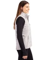 Northwestern Wildcats- Cutter & Buck Evoke Recycled Honeycomb Fleece Womens Hybrid Full Zip Vest CONCRETE Side Thumbnail Image