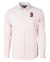 View image 3: Boston Red Sox Cutter & Buck Versatech Tattersall Stretch Mens Big and Tall Dress Shirt Red Mannequin