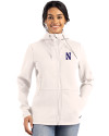Northwestern Wildcats- Cutter & Buck Roam Recycled Buttery-Soft Knit Womens Full Zip Hooded Jacket Shell Front Thumbnail Image
