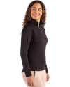Northwestern Wildcats- Cutter & Buck Coastline Recycled Double Peached Womens Quarter Zip Pullover Black Side Thumbnail Image